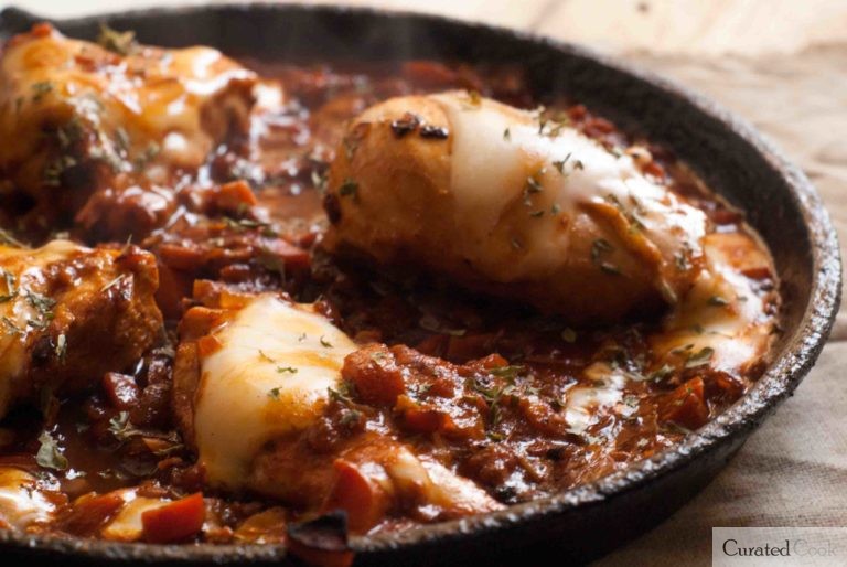 Cast Iron Chicken Marinara A Pefect Paring of Tomato and Chicken.