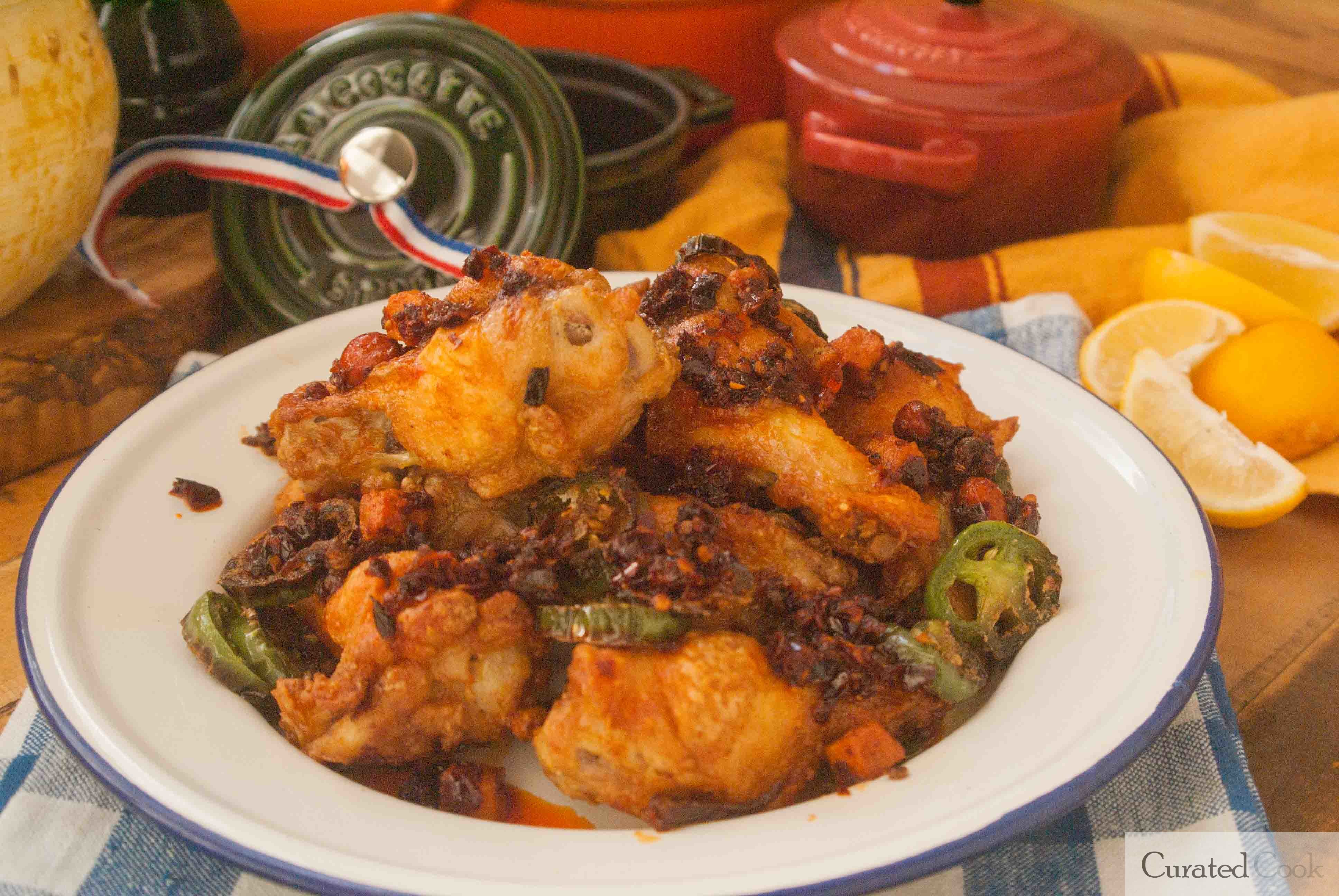Air Fryer Chicken Wing with curry chili oil