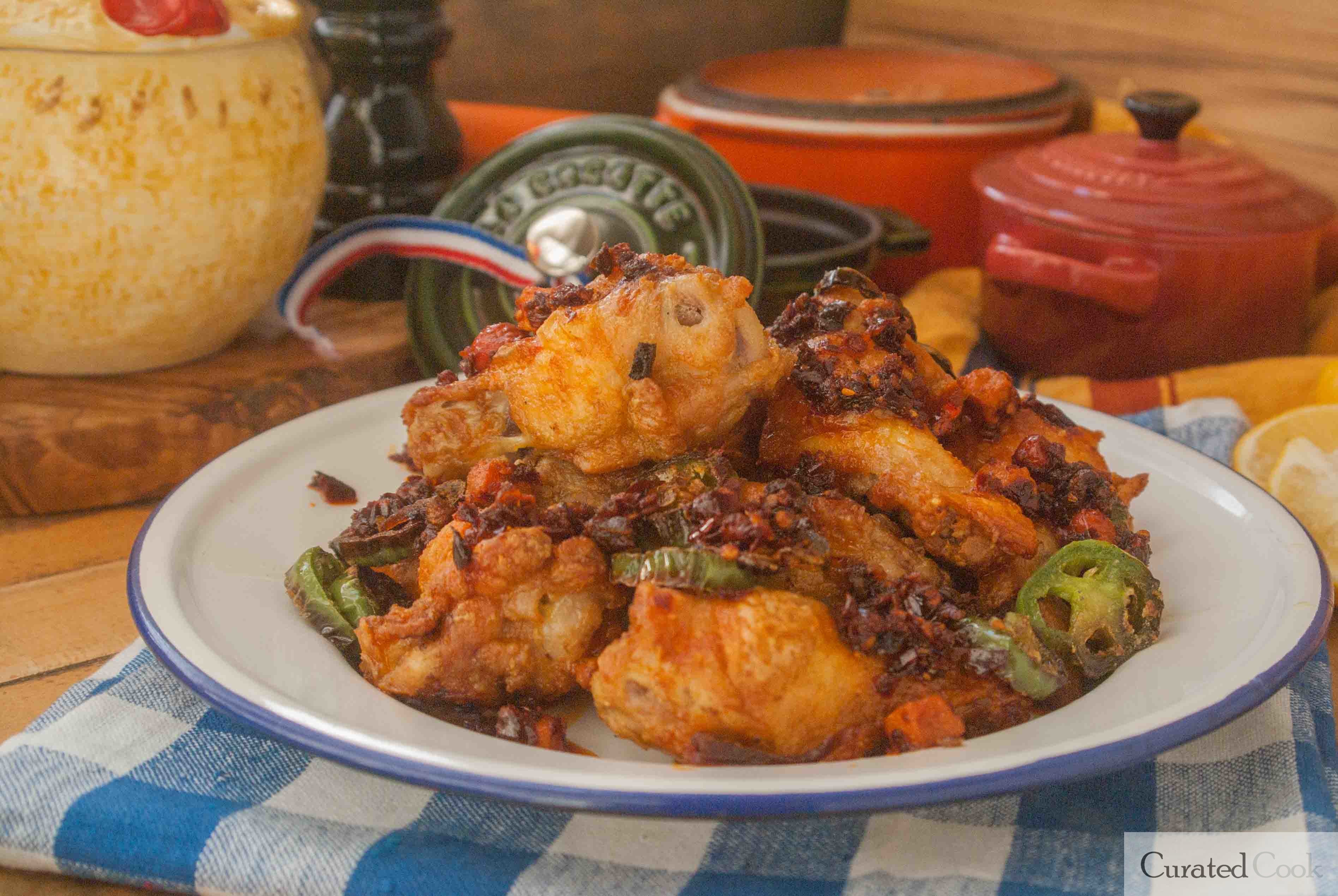 Air Fryer Chicken Wing with curry chili oil