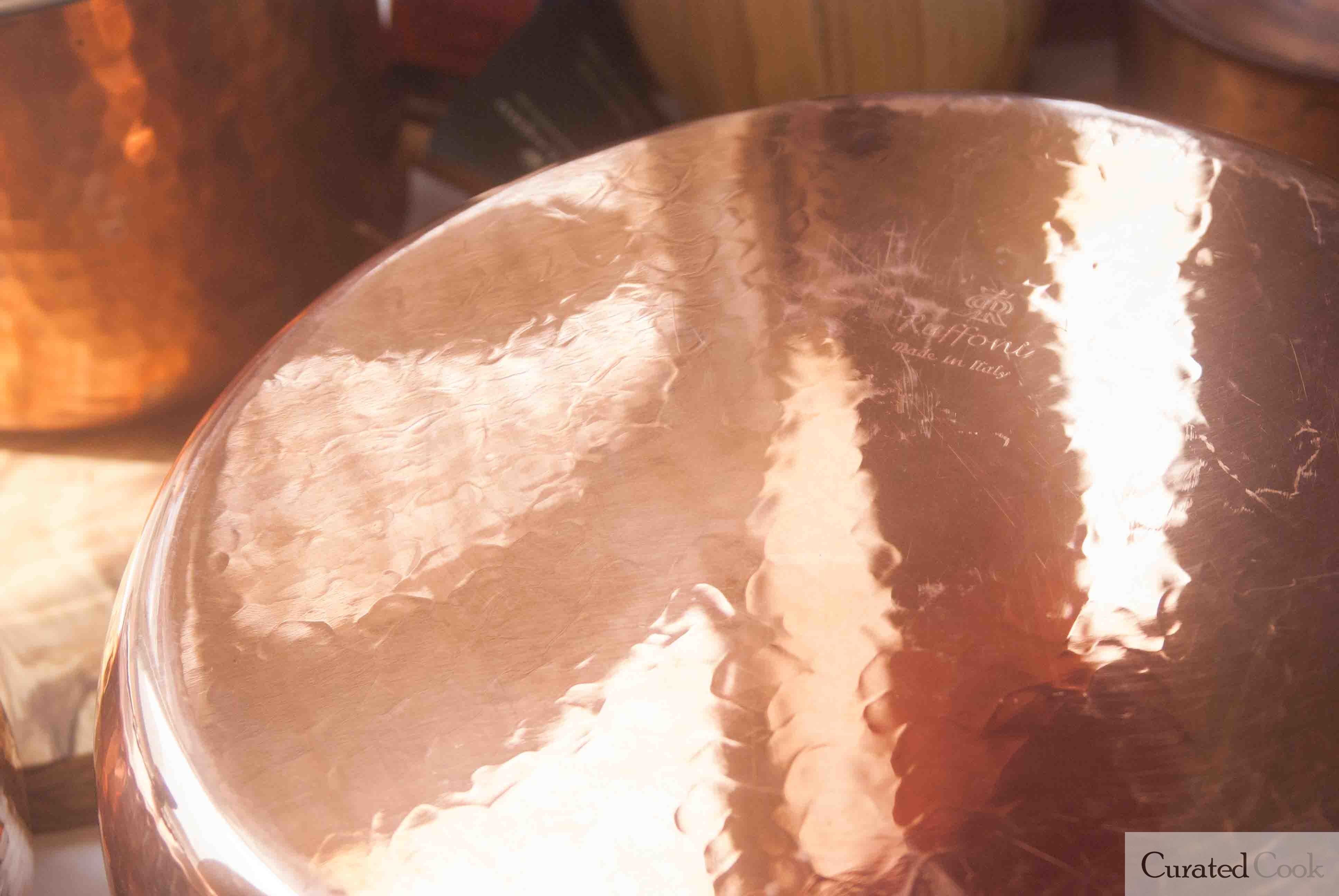 hammered copper cookware large finish
