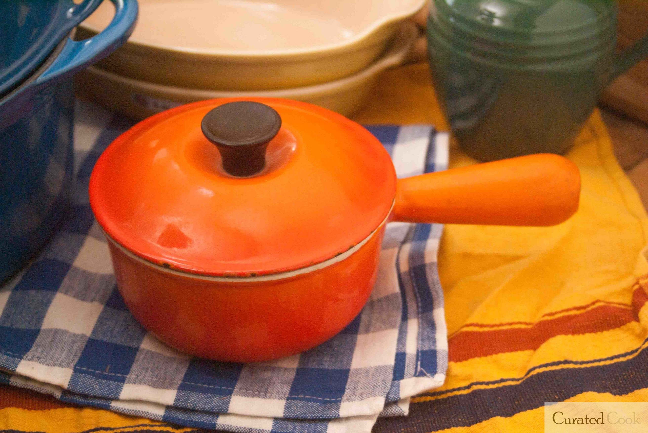 Vintage Le Creuset Flame Orange 6 Piece SET of 4 Pots and Pans / Flame  Orange Le Creuset Cookware Set / Mid-century Le Creuset Pots and Pans 